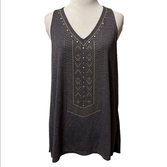 Knox Rose gray tank with gold rivets and gold flecks throughout - Picture 1 of 11